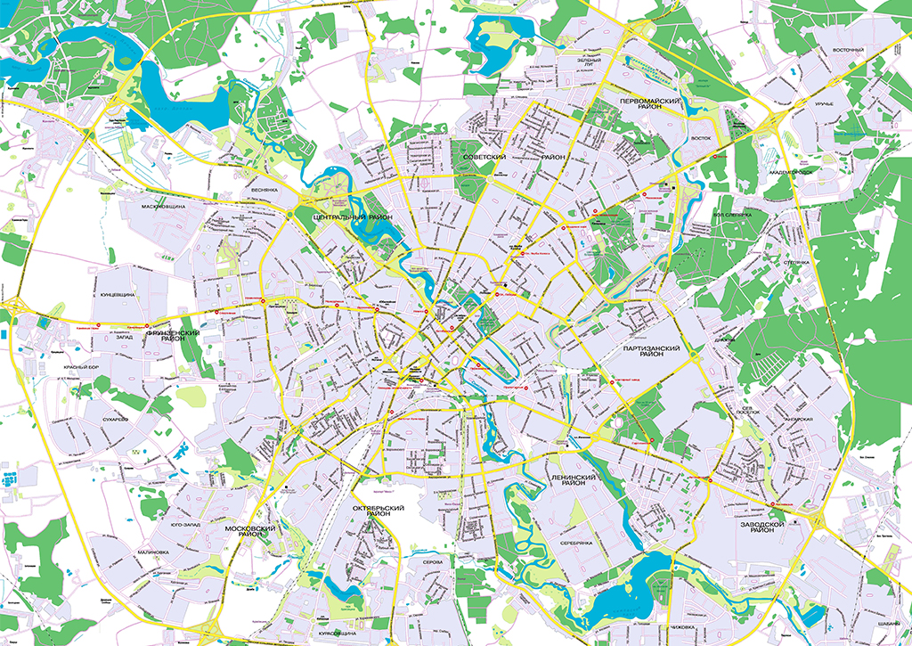 Карта районов Минска